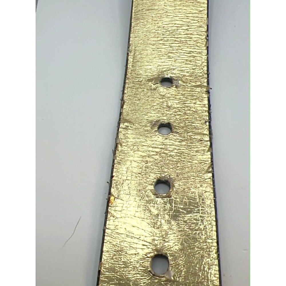 Michael Kors Reversible Black & Gold Belt • MK Logo Buckle • Size Large - Picture 5 of 7